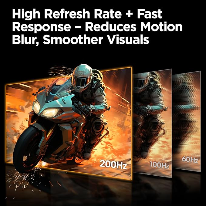KOORUI Gaming Monitor, 27" 200Hz 1ms Fast IPS Computer Monitor, FHD HDR400 Display, 90% DCI-P3 Color Gamut PC Screen, Adaptive Sync, Ultra Slim Frame, VESA Mountable, HDMI 2.0, DP 1.4, G2711P