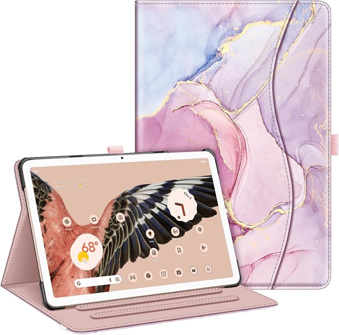 Fintie Case for Google Pixel Tablet 11 inch 2023 Multi-Angle Viewing | Protective Stand Cover with Pocket &amp Pencil Holder Compatible with Charging Speaker Dock Blossom