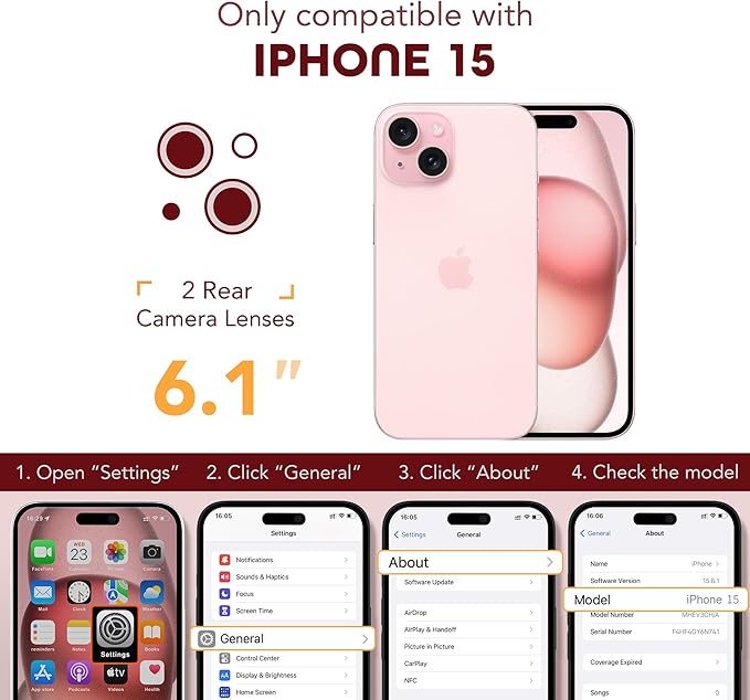 Magnetic for iPhone 15 Case, Compatible with MagSafe, Built-in Privacy Screen Protector and Camera Protection, Anti Spy Full Body Dustproof Shockproof Hard Phone Case 6.1", Shiny Clear