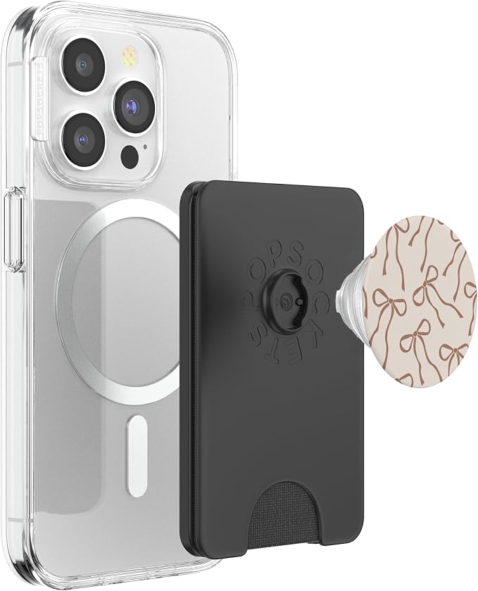 Aesthetic Orange Brown Ribbon Bow Mocha Mousse Color Bow PopSockets PopWallet for MagSafe
