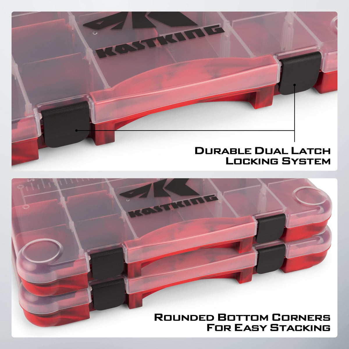 KastKing Bait Vault Camouflage Tackle Box, Plastic Fishing Tackle Box Storage Organizer with Removable Dividers, 4 Packs Tackle Trays Terminal Tackle Storage, Rounded Corner Lure Boxes