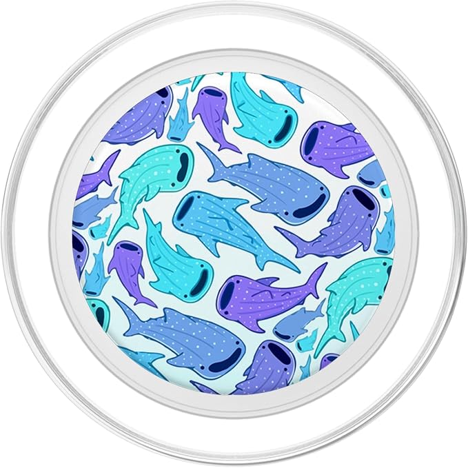 Cute Shark Whale Fish Animal Cool Aquatic Pattern PopSockets Adhesive PopGrip