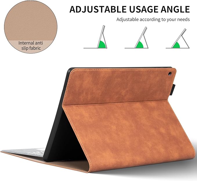 for Microsoft Surface Pro 12 inch Case 1st Edition (2025) Leather Protective Shell Protection Cover Compatible with Type Cover Keyboard and Pencil Holder.Black