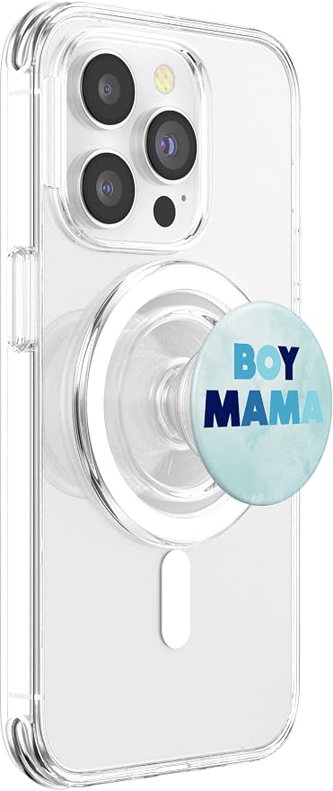Trendy Boy Mama Blue Color Bluish Boy Mom Mother's Day PopSockets Adhesive PopGrip