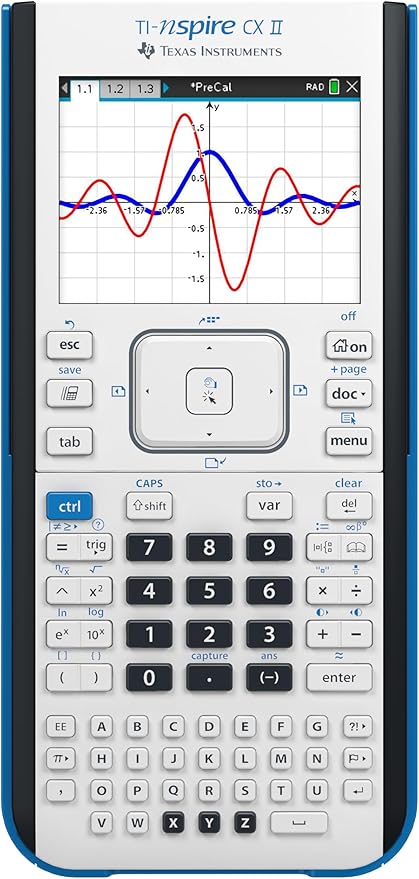 Texas Instruments TI-Nspire CX II Color Graphing Calculator with Student Software (PC/Mac) White 3.54 x 7.48