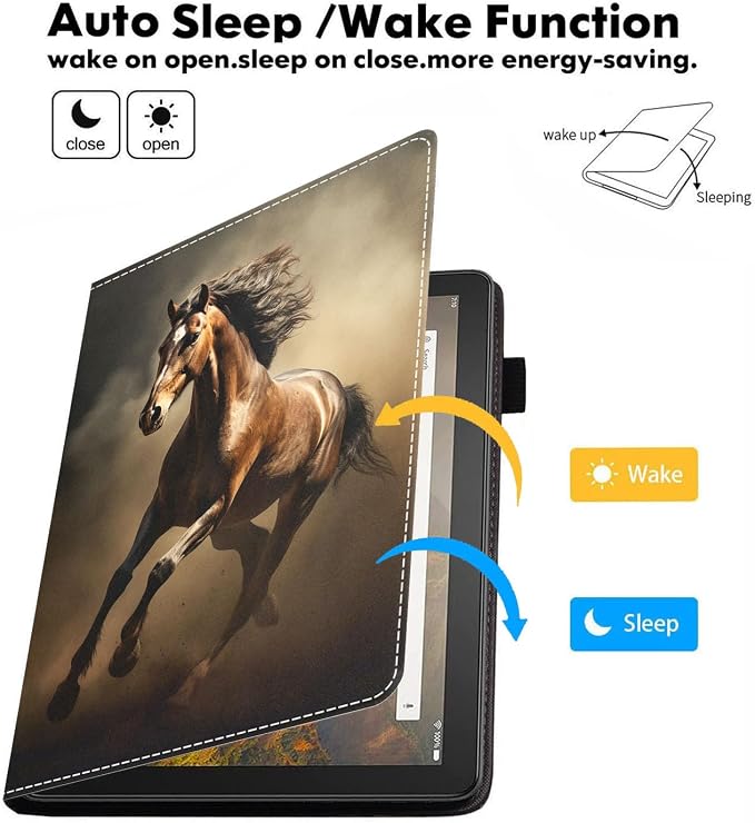 Case for Amazon Kindle Fire HD 10 Tablet 10.1 (9th/7th Generation 2019/2017 Release) Slim Folding Stand Folio Cover with Card Slot &amp Auto Wake/Sleep - African American Girl