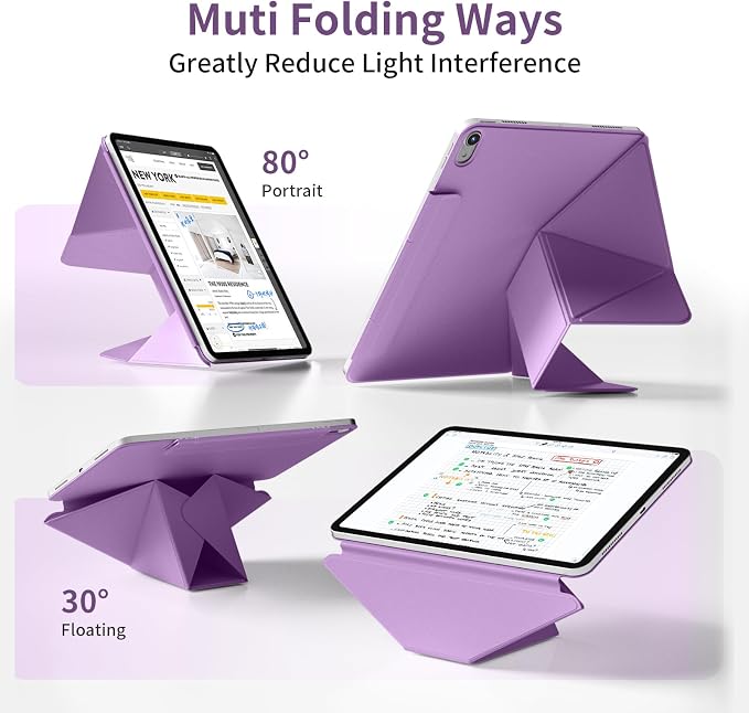 Magnetic Case for iPad Air 11 M4/M3/M2 iPad Air 5th/4th Gen 10.9 | Slim Detachable Magnetic Stand Case with 20+ Viewing Angles Hidden Pencil Holder Auto Wake/Sleep Black