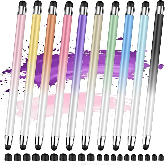 Stylus (10 Pcs) 2-in-1 Stylus Pen for Touch Screen High Precision and Sensitivity Suitable for iPad/iPhone/Samsung/Android Smartphone and Tablets Compatible with All Touch Screen