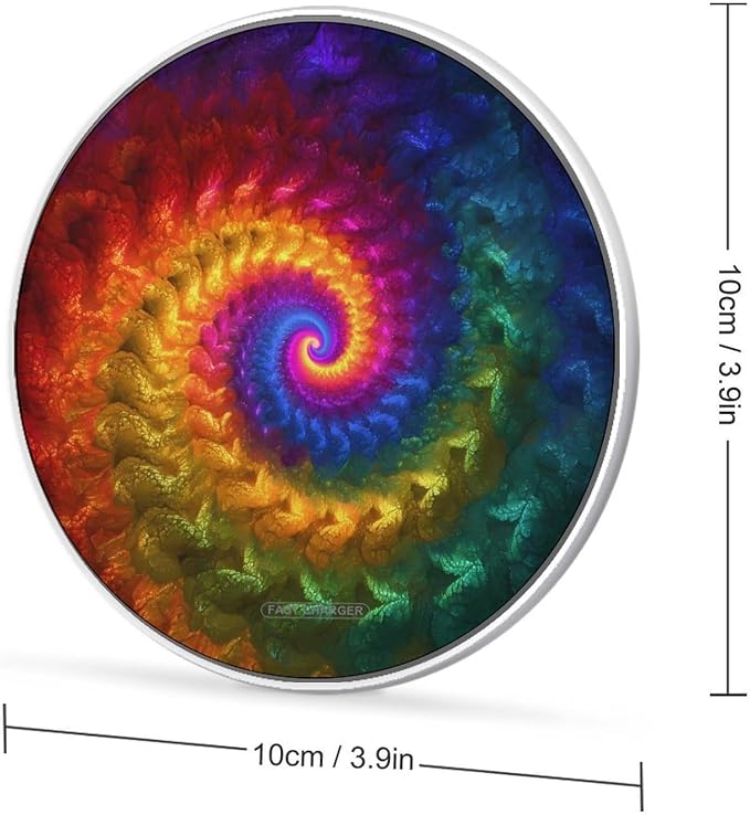 Psychedelic Tie Dye Wireless Charger Portable Charging Pad | LightweightAll Smartphone