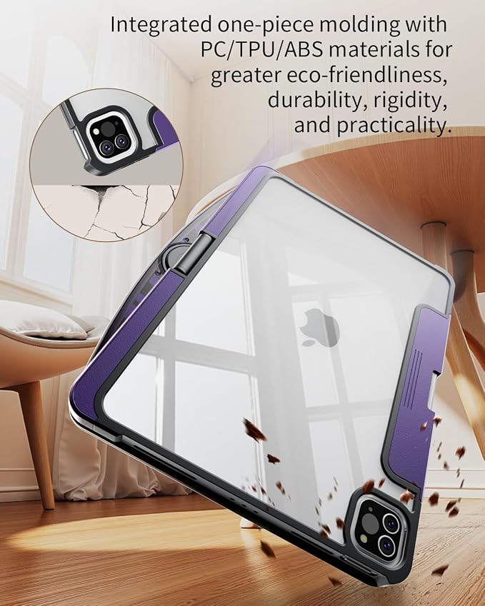 360°Rotation Bluetooth Keyboard Case for iPad 11th Gen（A16）10th 10.9 inch | iPad keyboard case 11/10th generationTouchpadKeyboard Battery Level Visualization360° rotateand 180° flip7-color backlit