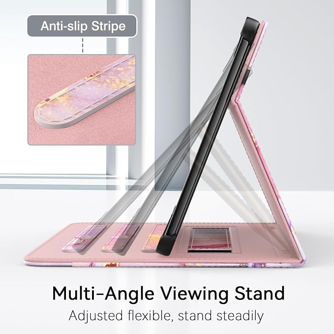 OKP for Amazon Tablet 11 Case (13th Generation 2023 Release) [Multi-Angle] Stand Cover with Pocket Auto Wake/Sleep PU Leather Case for Amazon Tablet 11 (Marble Blue)