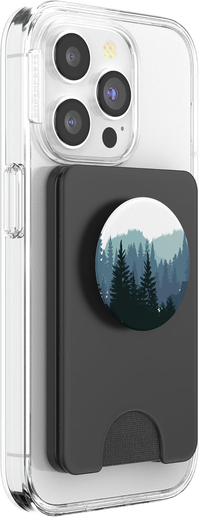 Pine Tree mountain scene Teal forest pattern for women men PopSockets Swappable PopGrip