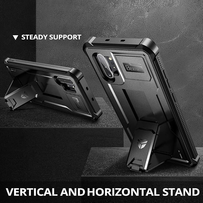 Dexnor for Samsung Galaxy Note 10+ Plus Case [Built in Screen Protector and Kickstand] Heavy Duty Military Grade Protection Shockproof Protective Cover for Samsung Galaxy Note 10 Plus (Army Green)
