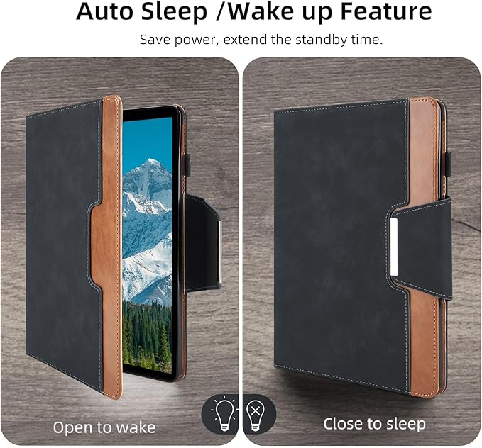 Case for Samsung Galaxy Tab A7 10.4 inch 2022 (SM-T500/T505/T507) - Multi-Angle Viewing Stand Cover with Pocket PU Leather Folio Case with Magnetic Clasp Auto Wake/Sleep Smart Tablet Cover Black