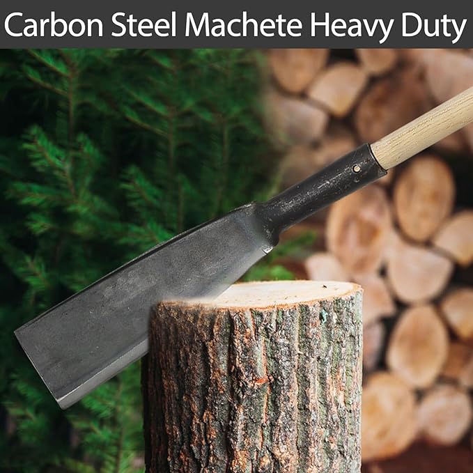 Machete for Cutting Trees Heavy Duty Steel Knifer for Yard Work Garden Camping Survival Sickle Clearing Brush Kukri Machete with Handle