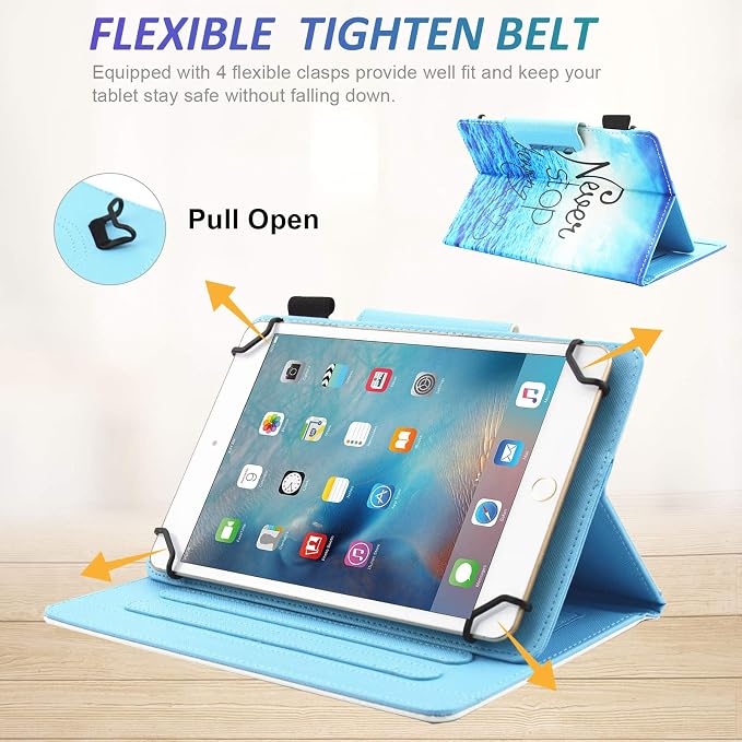 Dteck Universal Case (7.9 to 8.4) - Fold Stand Protective Flip Case for Apple iPad mini/Samsung Galaxy Tab 8.0 8.4 /Lenovo Tab 8 /onn. 100003561 8 Tablet Pro/Android Tablet 8 Inch (Blue Pink)