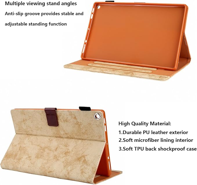 Kindle Fire HD 8 Tablet Case (8th/7th/6th Generation)Smart Stand Synthetic Leather Cover with Auto Wake/Sleep [Card &amp Pencil Holder] for 8 Amazon Fire HD 8 (2018/2017/2016) Blue Sea Beach
