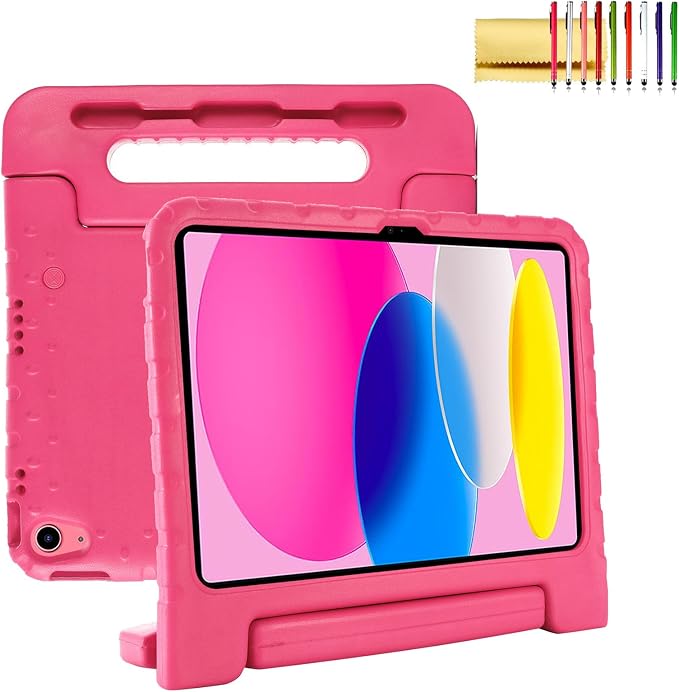 Dteck Kids Case for iPad 10.2 - Shockproof Rugged EVA Handle Stand Child Proof Case for iPad 9/8/7 Generation Black