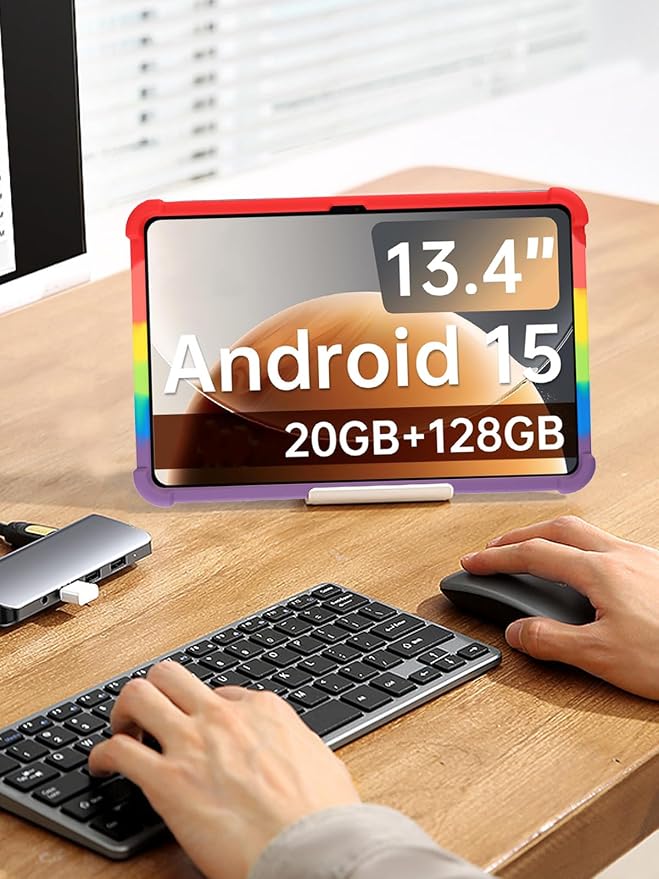 for TECLAST T65 13.4 inch Tablet Protective case Shockproof Lightweight Silicone Protective Cover with Stand Child-Friendly Protection Easy to Clean DesignBlack