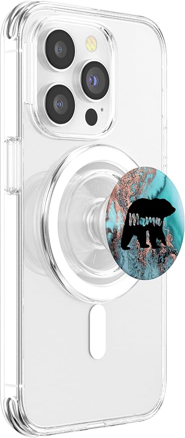 Teal Rose Mama Bear Watercolor PopSockets Adhesive PopGrip