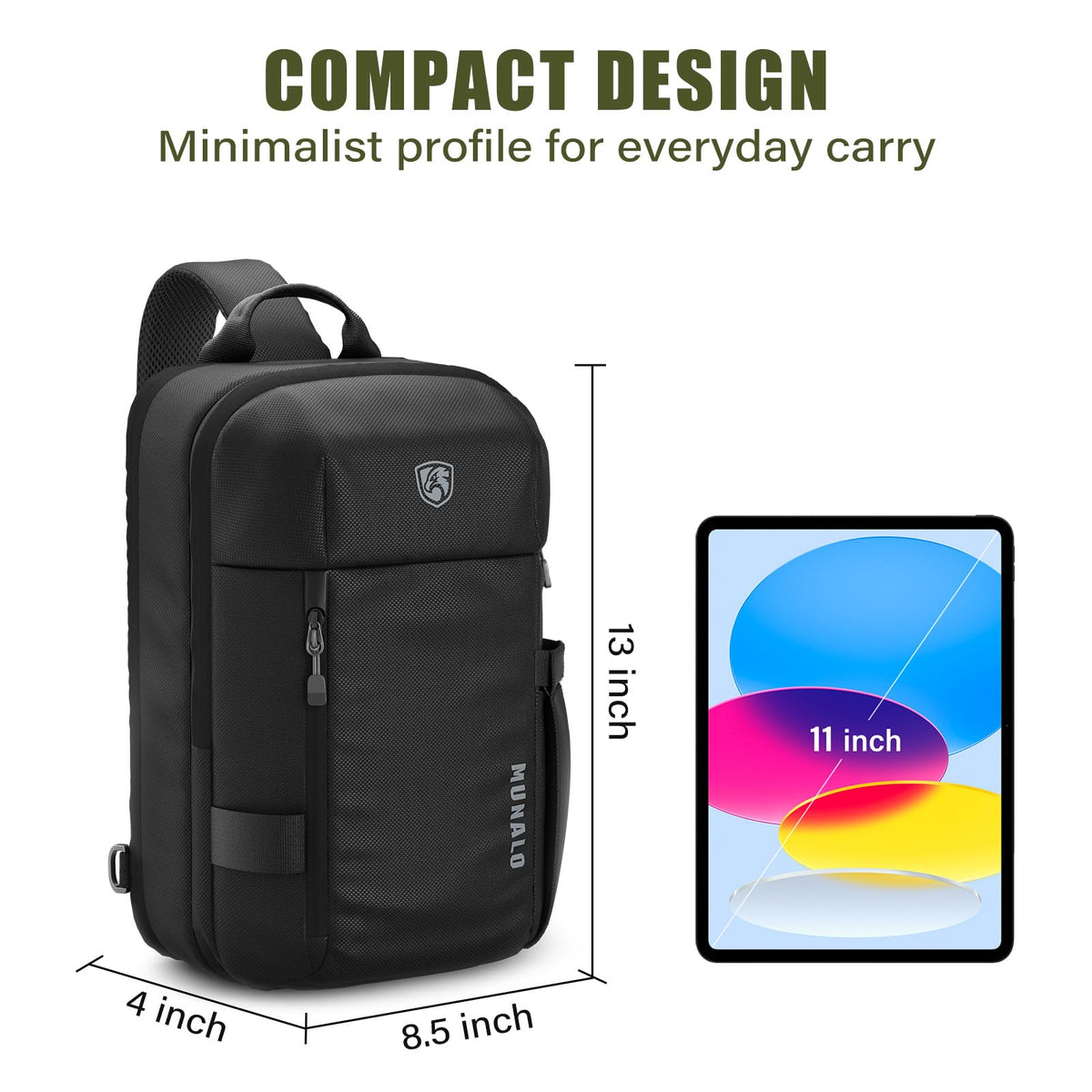 MUNALO Concealed Carry Bag for Men & Women - CCW Sling Bag, Tactical Crossbody/Cross Body EDC Holster Bags for Pistol/Gun - Ideal for Trigger Coverage & Quick Draw Access
