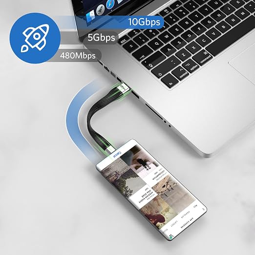Rixmie USB-A to USB-C Short Cable 5.5 Inch Android Auto Car Cable Fast Charging &amp Data Sync Ideal for Car Power Bank Desktop USB-A Chargers