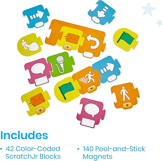 hand2mind ScratchJr Block-Based Coding Magnetic Demonstration Set, Learn to Code, Computer Science and Programming for Kids, STEM Activities, Elementary STEM Classroom, Science Teacher Supplies