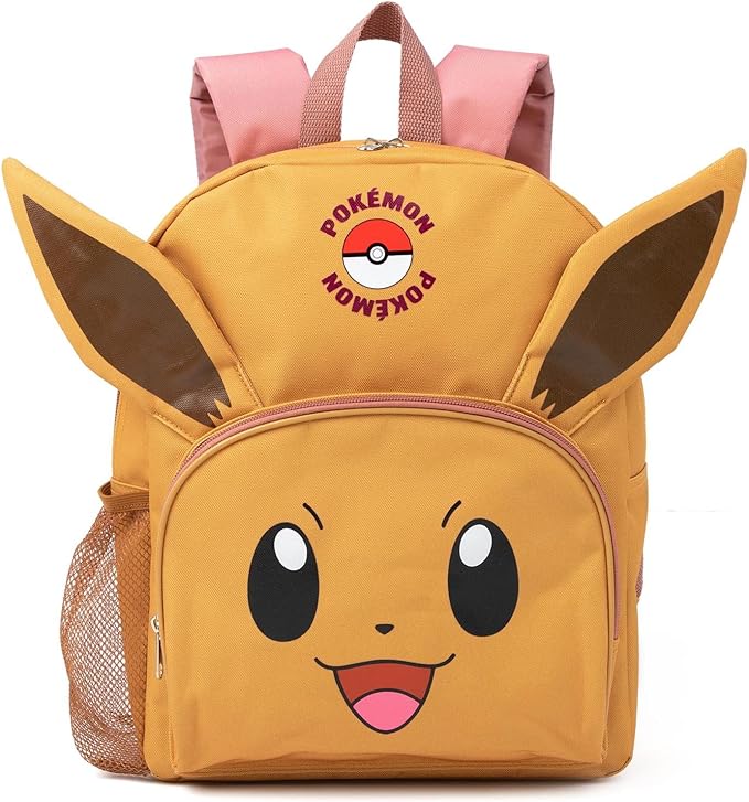 Pokemon Girls Backpack Set | Rucksack Bundle with School Bag, Pencil Case, Lunch Bag & Water Bottle | Eevee Matching Set