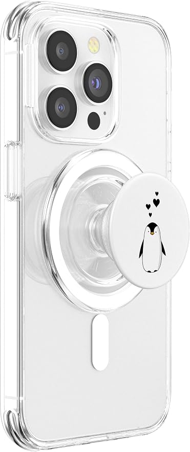 Cute Penguin with Hearts - I Love Penguins PopSockets Adhesive PopGrip