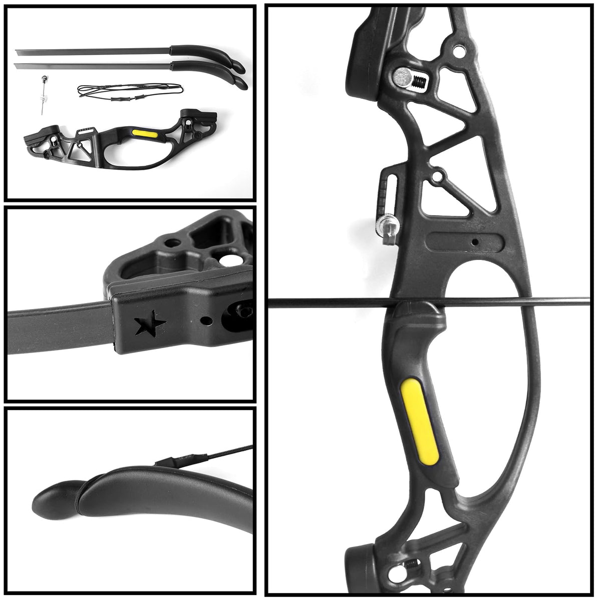 41" Archery Set,Youth Bow and Arrow Set, Suitable for Beginners and Teenagers in Archery, Adjustable from 10-15 Pounds, Suitable for Training and Improving Archery Skills in Various Scenarios（Black