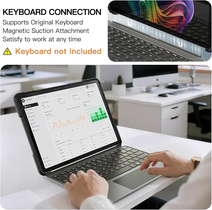 ZenRich Rugged Case for Microsoft Surface Pro 12 (2025)12 inch | Shockproof Hard Protective Case with 360 Rotating KickstandPen Holder and Hand Strap Compatible with Type Cover Keyboard