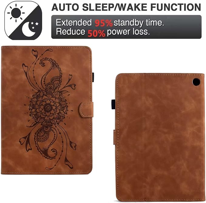 Case for Kindle Fire HD 10 &amp Fire HD 10 Plus 13th/11th Generation 2023 2021 | Synthetic Leather Flip Folio Stand Cover with Auto Wake/Sleep for Kindle Fire HD 10 &amp Fire HD 10 Plus Beach