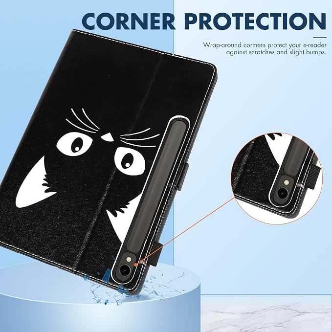 Dteck Wallet Case for Galaxy Tab S10+/S9+/S7 FE/S8+/S7 Plus 12.4 Tablet Premium PU Leather Folding Stand Auto Wake/Sleep Pen Holder Case with Hummingbirds