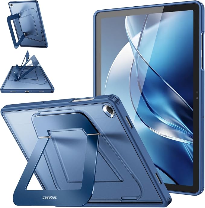 Fintie Multi-Angle Kickstand Case for Samsung Tab A11+/A9+ 11 in Black | Dual-Axis Aluminum Stand PC &amp TPU Protection Slim Frosted Hard Cover with Anti-Scratch Surface Stable Viewing Angles