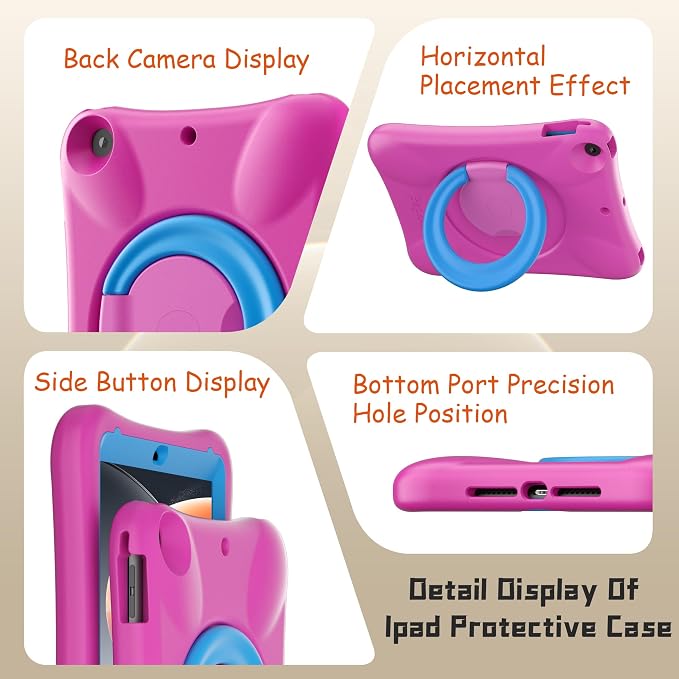 Pepkoo Case for iPad 9.7 Inch 5th/6th Gen &amp Air/Air 2 Shockproof Cover | EVA Shockproof Design with Adjustable Stand. Full-Body Coverage for Study Reading and Daily Use with Flexible Bracket.