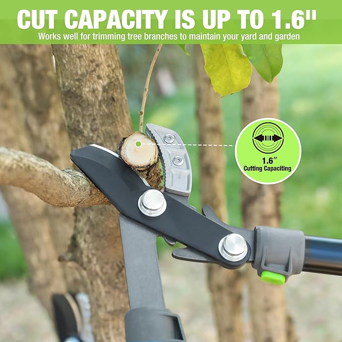 WORKPRO 28" Anvil Lopper for Gardening, Long handle Branch Cutter with 1.6" Cutting Capacity, Heavy-Duty Pruning Shear Featuring Gear System for Tree Trimming, Handheld Garden Shear with Sharp Blade