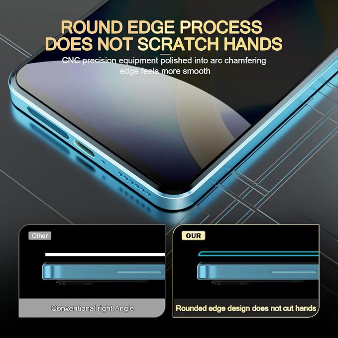 AKABEILA [3 Pack Privacy Screen Protector for Honor 100 5G Privacy Glass Full Coverage Anti Spy Tempered Glass Protective Film