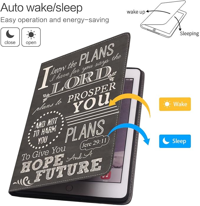 Case for Samsung Galaxy Tab S10 Lite 10.9/ S10 FE 10.9/ S9 FE 10.9/ S9 11 Protective Leather Case Adjustable Stand Auto Wake/Sleep Smart Case - Bible Verse Jeremiah 29:11