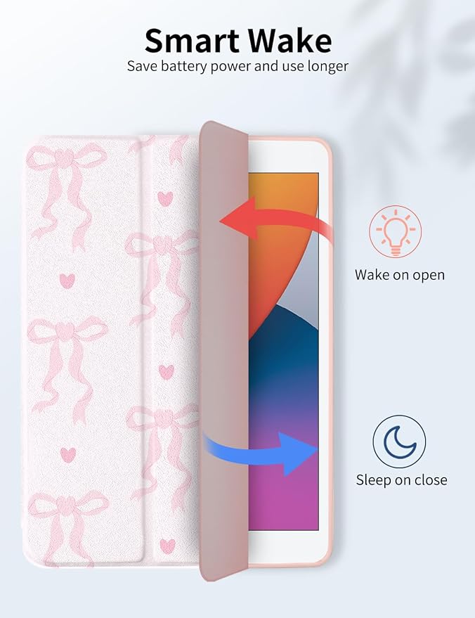 Case for iPad 9th/ 8th/ 7th Generation Case 10.2&amp10.5 Inch (2021/2020/2019 Release) Slim Lightweight Soft Trifold Back Cover with Pencil Holder &amp Auto Sleep/Wake CoverBeige Checkered