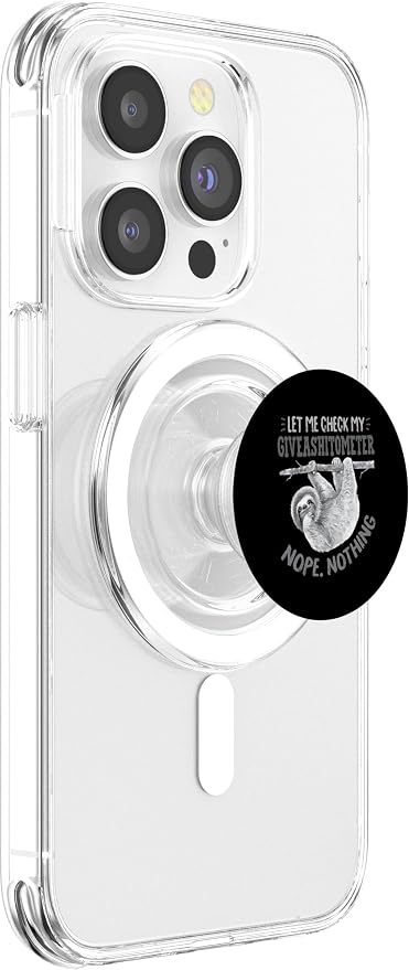 Let Me Check My Giveashitometer Nope Nothing Cute Sloth PopSockets PopGrip: Swappable Grip for Phones &amp Tablets PopSockets Adhesive PopGrip