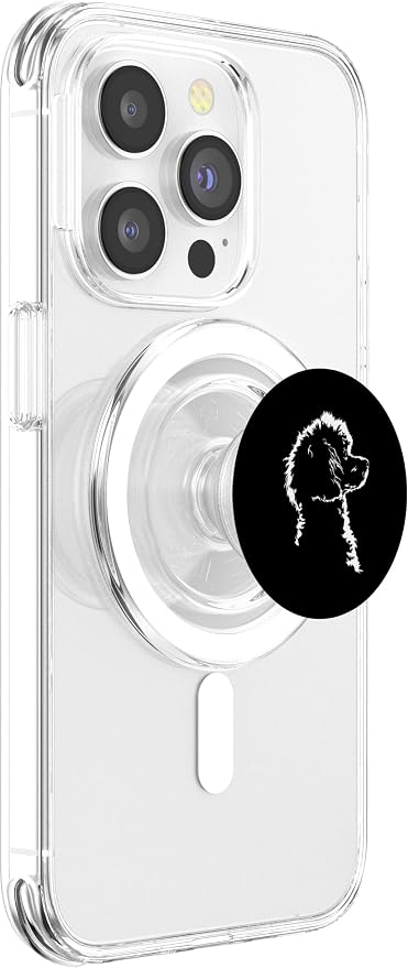 Proud Poodle portrait dog mom Standard Poodle dog PopSockets Adhesive PopGrip