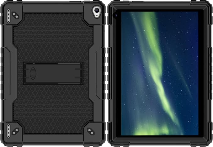 for YQSAVIOR Tab CP10 10.1 CaseHeavy Duty Shockproof with Shoulder Strap Kickstand Hybrid Kids Friendly Cover for Coopers Model CP10 10.1 inch Tablet (Black)