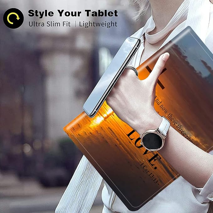 for Samsung Galaxy Tab A8 10.5 2022 Case and Coaster Set Adjustable Stand with Auto Sleep/Wake Shockproof Cover for Samsung Galaxy A8 10.5 Tablet SM-X200/X205/X207 Bible Verse Quotes Psalm 46:10