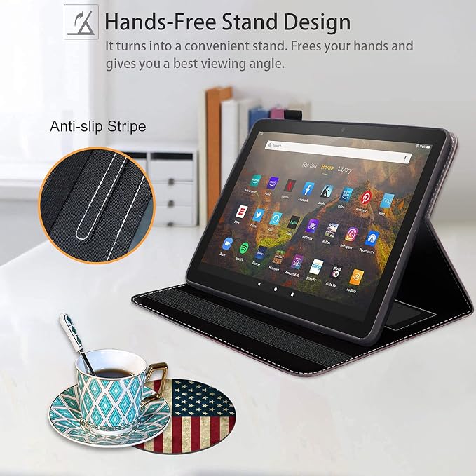 Case for Amazon Fire HD 10 Tablet (9th/7th Gen 2019/2017 Release) Premium PU Leather Cover with Auto Sleep Wake Feature Folio Case for Fire 10.1 Tablet Bible Verse Jeremiah 29:11