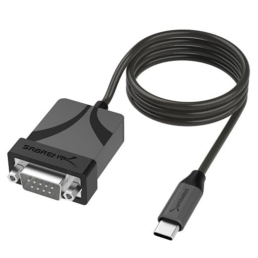 SABRENT USB 2.0 to Serial DB9 RS232 Converter Cable 10ft (CB-9PTF) | Prolific chipset hexnuts 9-pin Windows 10-XP macOS 10.6+ 10 feet