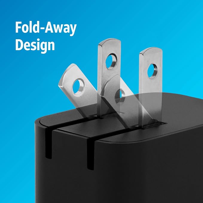 AT&ampT USB-C Wall Charger Fast Charging Power Adapter Foldable Prongs Travel-Friendly for Compatible with iPhone iPad Samsung Galaxy Google Pixel (20W White)