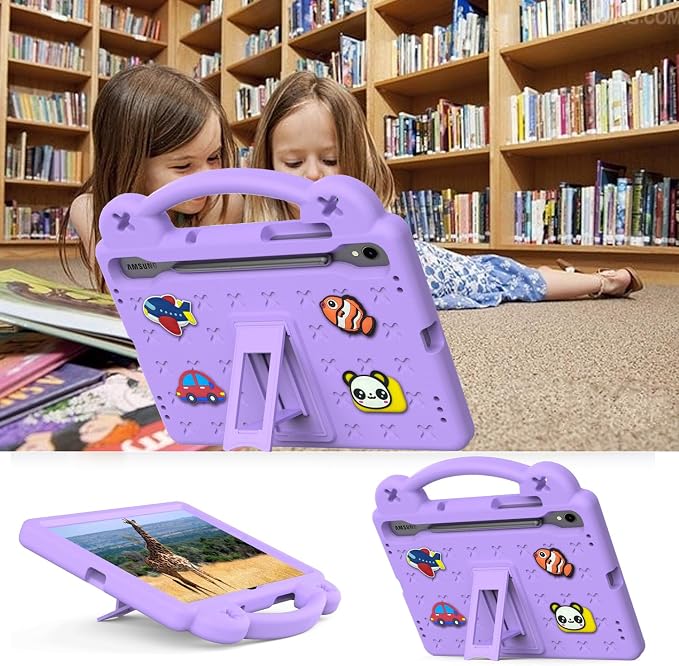Kids Tablet Case with Built-in Kickstand and Handle Shockproof Cute Cover Lightweight Compatible with Samsung Galaxy Tab A7/S6 Lite 10.4” Pink