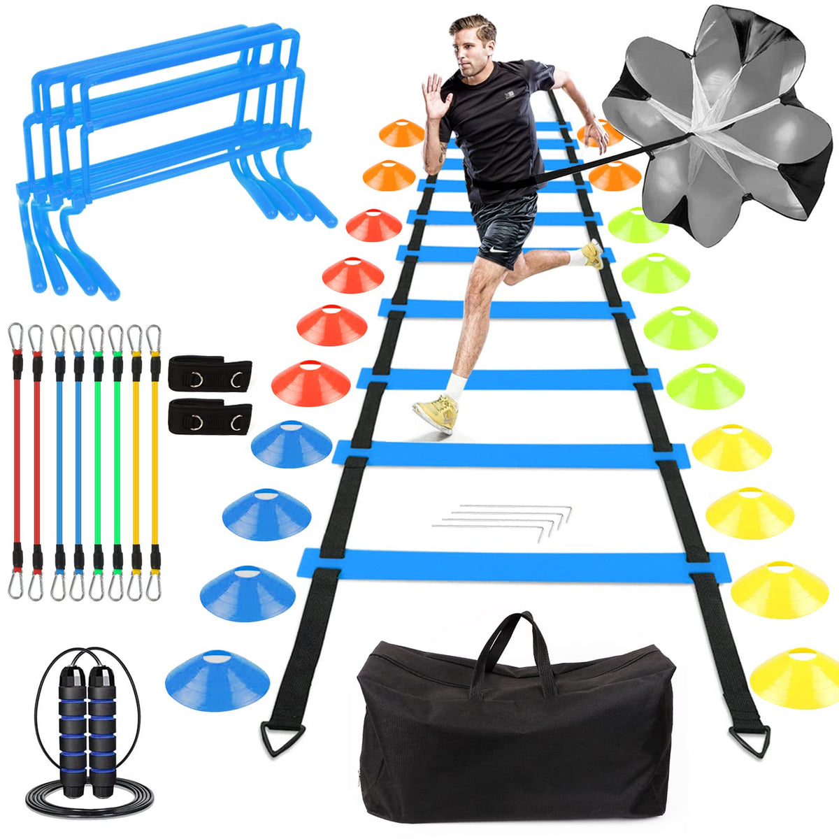 HOTOOLME Speed Agility Training Set for Football Soccer Basketball