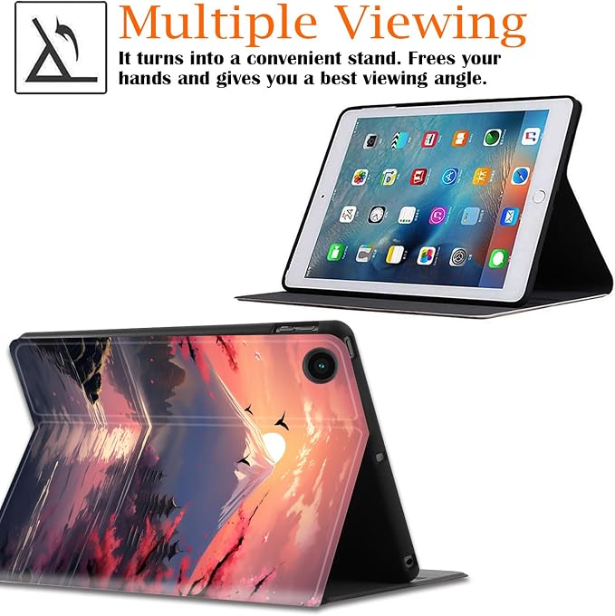 Case for Samsung Galaxy Tab A9 Plus 11 2023 Multi-Viewing Angles with Automatic Sleep/Wake Function for Samsung Galaxy A9+Tablet (SM-X210/X216/X218) American Flag Wolf