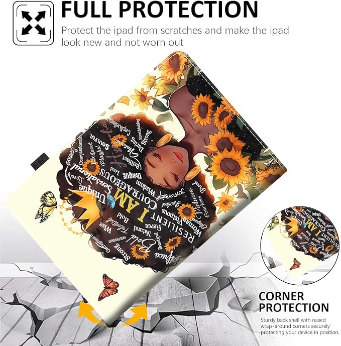Case for Amazon Fire Max 11 Tablet (13th Generation 2023 Release) Multi-Angle Smart Stand Cover Auto Sleep/Wake for Fire 11 Max Tablet，African American Women Inspirational Quotes